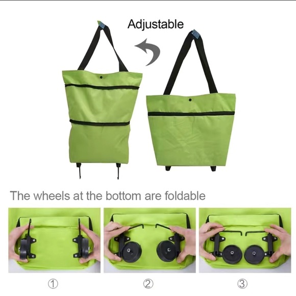 1 PC Portable collapsible shopping cart trolley with wheels - Picture 8 of 11